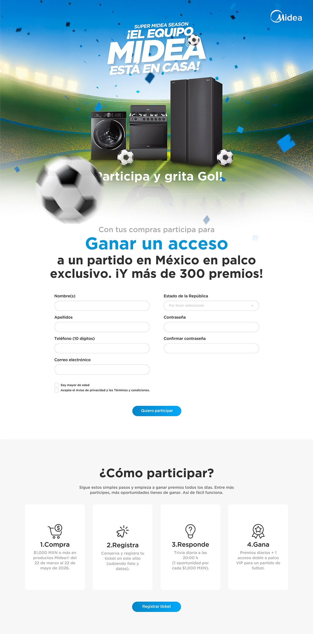 Midea — Registro y cómo participar