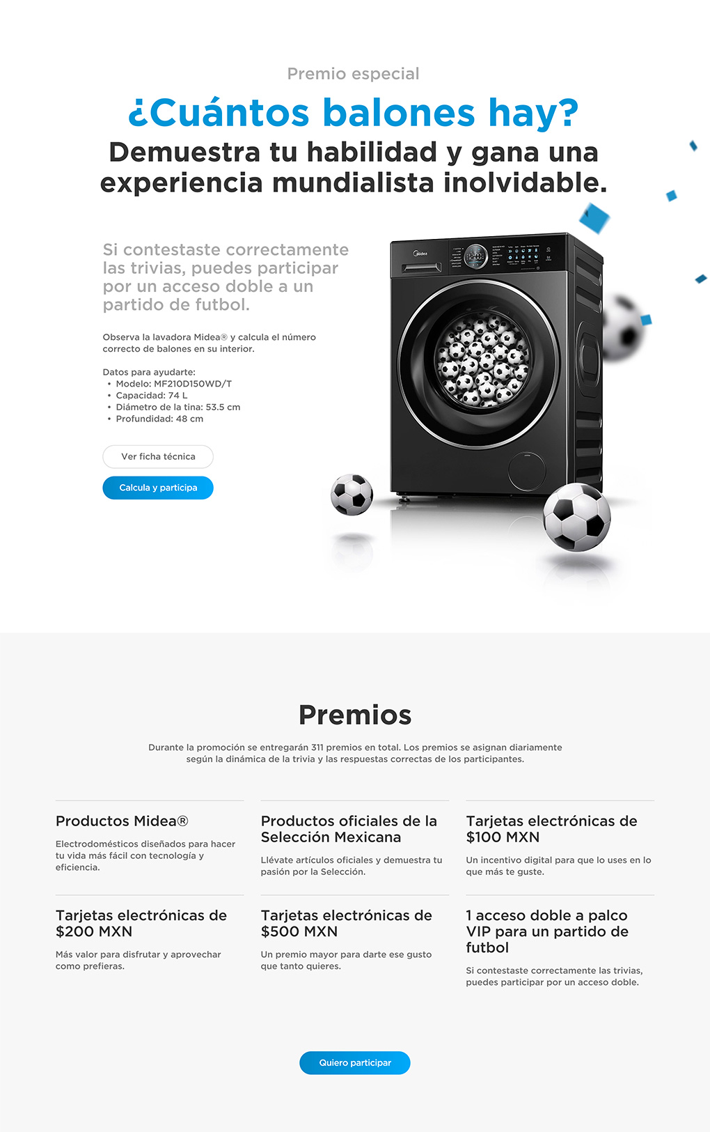 Midea — ¿Cuántos balones hay? y premios